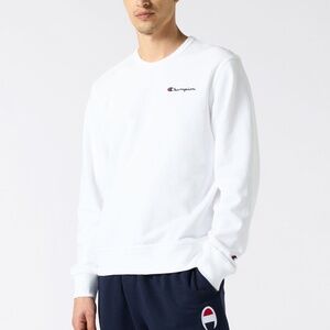 Champion Men's Classic White Crewneck Sweater